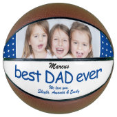 Schattige Blauw Beste Pap Ooit Vader`s Day Foto Basketbal (Voorkant)