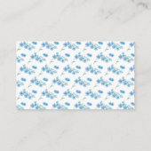 Schattige Blauw Bloemenpatroon Baby shower Luier R Informatiekaartje (Achterkant)