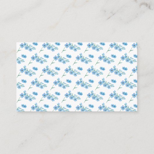 Schattige Blauw Bloemenpatroon Baby shower Luier R Informatiekaartje (Achterkant)