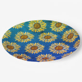 Schattige blauw bloempapier borden papieren bordje (Gekanteld)