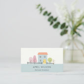 SCHATTIGE BLAUW BLUSH GARDEN HOME VERBLIJF BED & B VISITEKAARTJE (Staand voorkant)