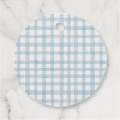 Schattige blauw boog lint baby shower bedankjes labels (Achterkant)