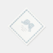 Schattige blauw boog lint baby shower servet (Hoek)