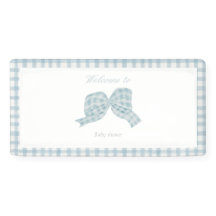 Schattige blauw boog lint baby shower