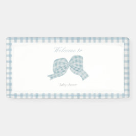 Schattige blauw boog lint baby shower spandoek