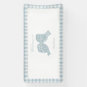 Schattige blauw boog lint baby shower spandoek (Verticaal)