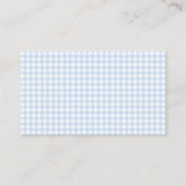 Schattige blauw boog stropdas gingham baby shower  informatiekaartje (Achterkant)