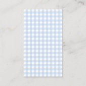 Schattige blauw boog stropdas gingham boek voor ba informatiekaartje (Achterkant)