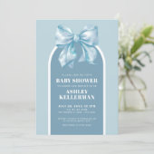 Schattige Blauw Bow Boy Baby shower Kaart (Staand voorkant)