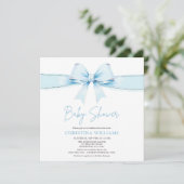 Schattige Blauw Bow Boy Baby shower Kaart (Staand voorkant)