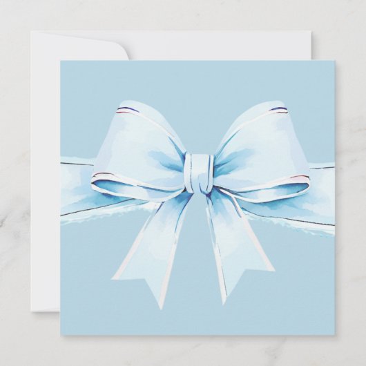 Schattige Blauw Bow Boy Baby shower Kaart (Achterkant)