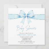 Schattige Blauw Bow Boy Baby shower Kaart (Voorkant)