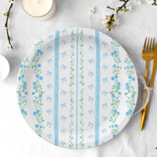 Schattige Blauw Bow Boy Baby shower Papieren Bordje