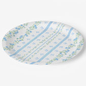 Schattige Blauw Bow Boy Baby shower Papieren Bordje (Gekanteld)