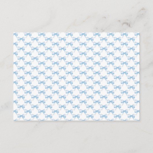 Schattige Blauw Bow Boy Ribbon Baby shower Luier R Informatiekaartje (Achterkant)