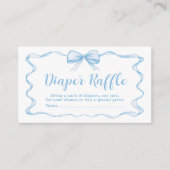 Schattige Blauw Bow Boy Ribbon Baby shower Luier R Informatiekaartje (Voorkant)