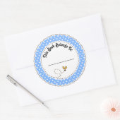 Schattige Blauw Bumble Bee Lezing Boekplaten Ronde Sticker (Envelop)