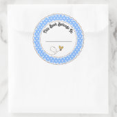 Schattige Blauw Bumble Bee Lezing Boekplaten Ronde Sticker (Tas)