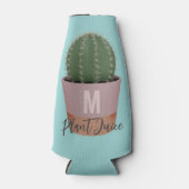 Schattige Blauw Cactus Plant Sap Monogram Flesjeskoeler (Voorkant)