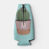 Schattige Blauw Cactus Plant Sap Monogram Flesjeskoeler (Achterkant)