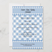 Schattige Blauw Check Boerderij Boy Baby shower An Kaart (Achterkant)