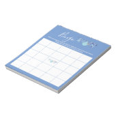 Schattige Blauw Clothesline Boy Baby shower Bingog Notitieblok (Linkerzijde)
