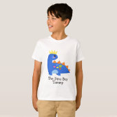 Schattige blauw De Dino Boy Kinderen Basic T-shirt (Voorkant volledig)