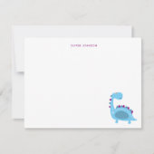 Schattige blauw Dinosaurus Kinder dank u Bedankkaart (Voorkant)