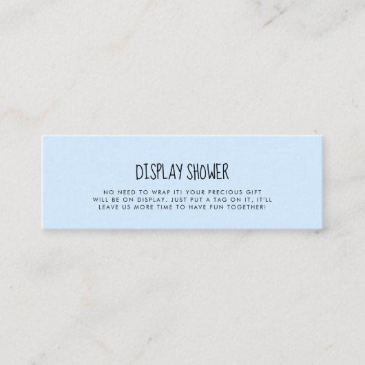 Schattige blauw Display douchekaartinzetstuk Mini Visitekaartje (Voorkant)