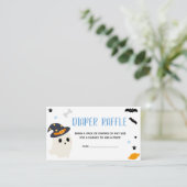 Schattige blauw een beetje boo Baby shower luier r Informatiekaartje (Staand voorkant)