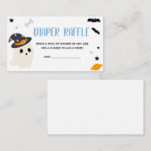 Schattige blauw een beetje boo Baby shower luier r Informatiekaartje (Voorkant / Achterkant)