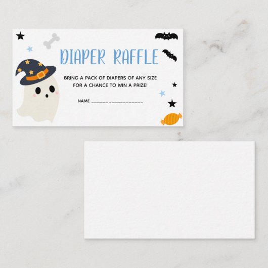 Schattige blauw een beetje boo Baby shower luier r Informatiekaartje (Voorkant / Achterkant)