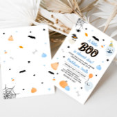 Schattige blauw een klein boe Baby shower Kaart