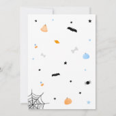 Schattige blauw een klein boe Baby shower Kaart (Achterkant)