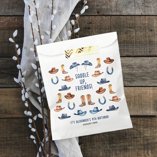 Schattige Blauw Eerste Rodeo Paardrijden Waterverf Bedankzakje