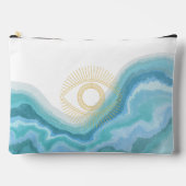 Schattige Blauw en Goud Waterverf Grieks Oog Vrouw Etui (Voorkant)