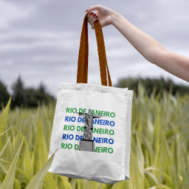 Schattige blauw en groen, het moderne Rio de Janei Tote Bag