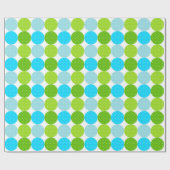 Schattige Blauw en Groen Polka Dot Pattern Cadeaupapier (Vlak)