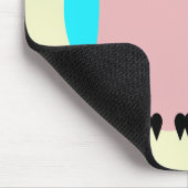 Schattige blauw en roze uil mousepad muismat (Hoek)