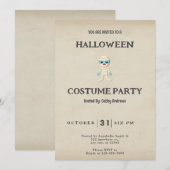 Schattige blauw en wit mummie  Halloween Kaart (Voorkant / Achterkant)