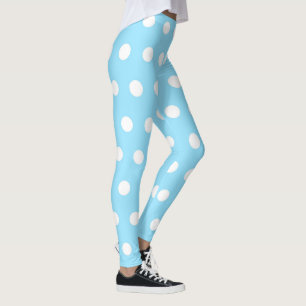 Schattige blauw en wit Polka Dot Pattern Girly Sch Leggings