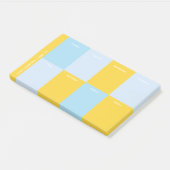 Schattige Blauw Geel School Weekplanner Post-it® Notes (Schuin)