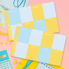 Schattige Blauw Geel School Weekplanner Post-it® Notes