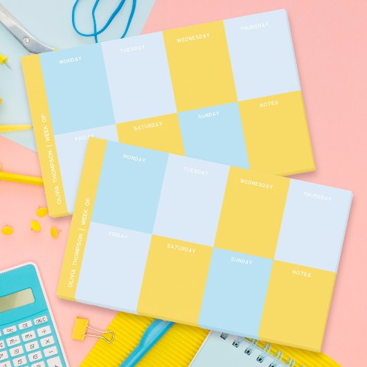 Schattige Blauw Geel School Weekplanner Post-it® Notes