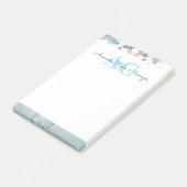Schattige blauw gepersonaliseerd monogram naam post-it® notes (Schuin)