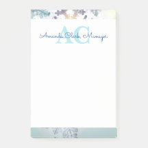 Schattige blauw gepersonaliseerd monogram naam