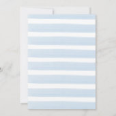 Schattige Blauw Gestreepte Bow Ribbon Baby Boy Sho Bedankkaart (Achterkant)