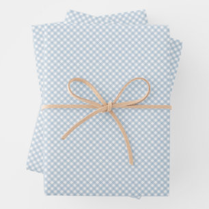 Schattige blauw gingham eenvoudige klassieker baby inpakpapier vel