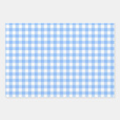 Schattige blauw gingham en stippen eenvoudige klas inpakpapier vel (Voorkant)