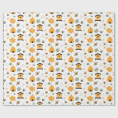 Schattige Blauw & Goud Bijenwikkelpapier Cadeaupapier (Vlak)